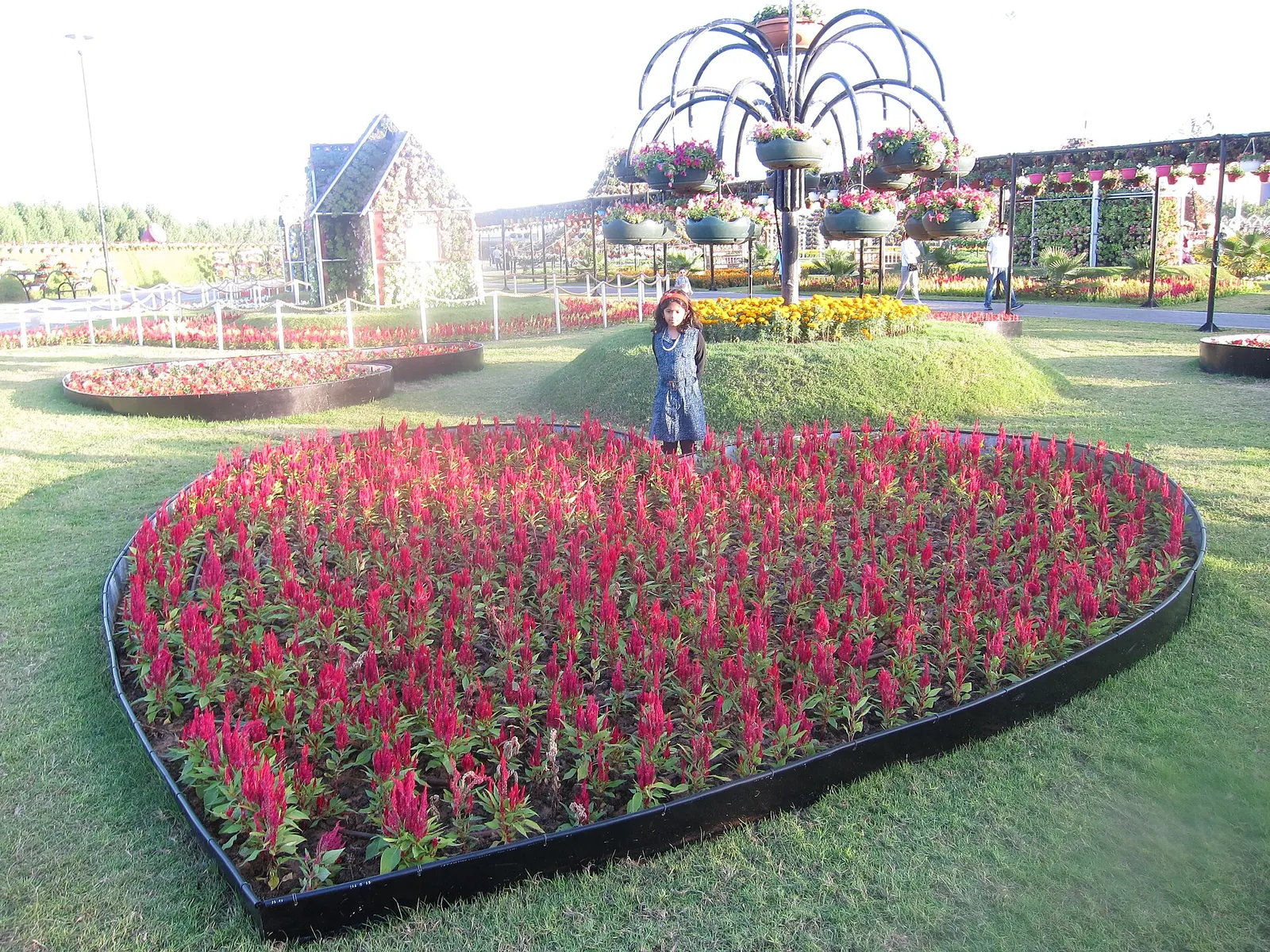 Vibrant floral archways and floral structures at Dubai Miracle Garden